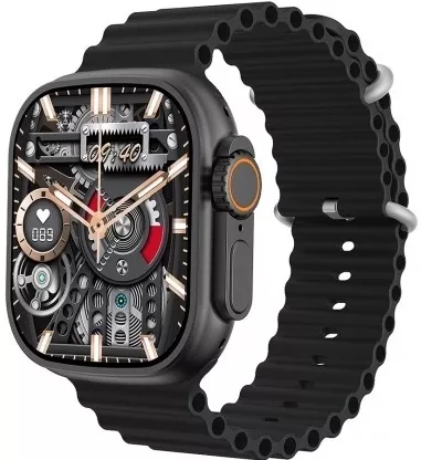 BK9 Ultra 49mm Smartwatch με Παλμογράφο Μαύρο