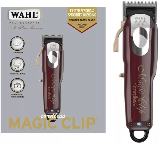 Κουρευτική Μηχανή Wahl Magic Clip Cordless 5 Star Series Μπορντό