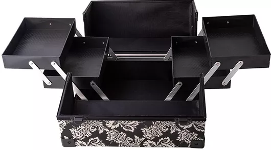 Βαλιτσάκι Αισθητικής Χειρός Πτυσσόμενο Μαύρο/Λευκό