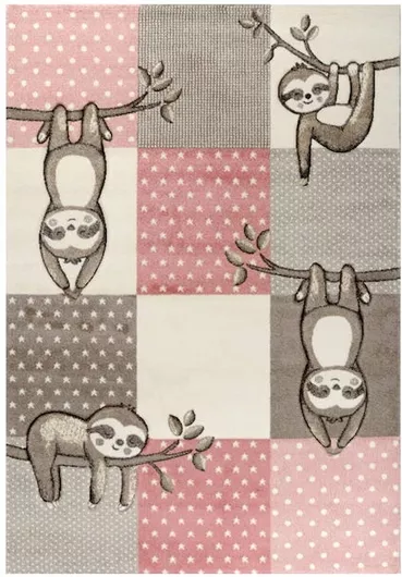 Παιδικό Χαλί Tzikas Carpets Sloth Συνθετικό 160x230cm Ροζ