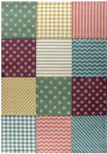 Παιδικό Χαλί Tzikas Carpets Καρό Συνθετικό 160x230cm Πολύχρωμο