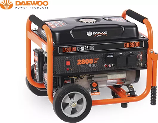 Γεννήτρια Daewoo GD 3500 Βενζίνης Τετράχρονη με Ρόδες & Μέγιστη Ισχύ 3.5kVA
