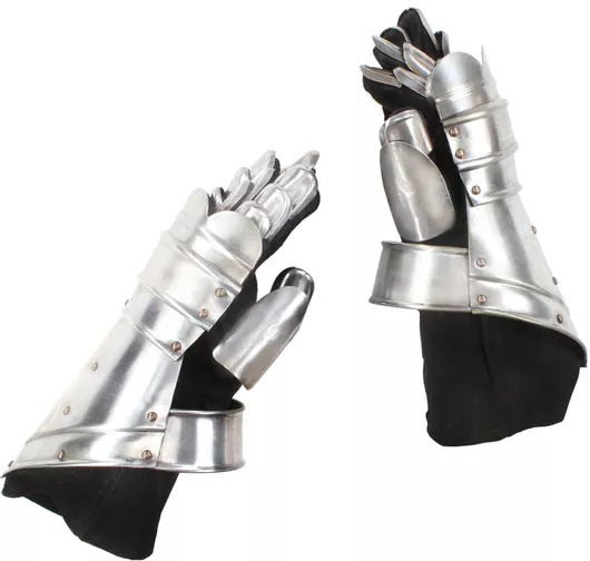 Αποκριάτικο Αξεσουάρ vidaXL Γάντια Ιππότη Μεσαιωνικά 14x14x37cm Ασημί