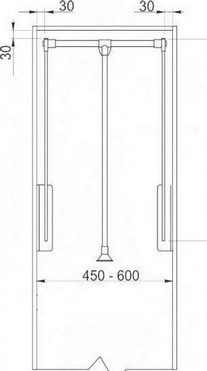 Ασανσέρ Ντουλάπας Starax Geman 60x83cm Μεταλλικό Ασημί