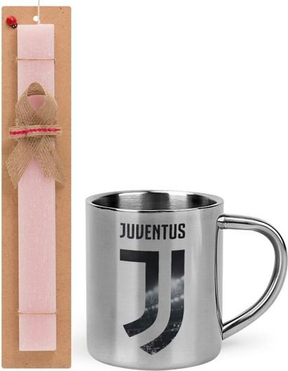 Πασχαλινή Λαμπάδα koupakoupa Αρωματική Πλακέ με Κούπα Θερμό Fc Juventus Ροζ