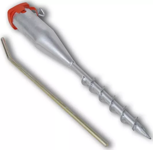 Βάση Ομπρέλας vidaXL Βιδωτή Μεταλλική 25-55mm Ασημί