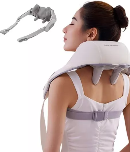 Συσκευή Μασάζ Shiatsu για τον Αυχένα, την Πλάτη & τα Πόδια με Λειτουργία Θέρμανσης Λευκή GET-MSKR3269-OEM