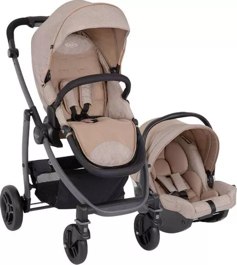 Καρότσι 2 σε 1 Graco Evo Trio Αναδιπλούμενο από Νεογέννητο Μπεζ