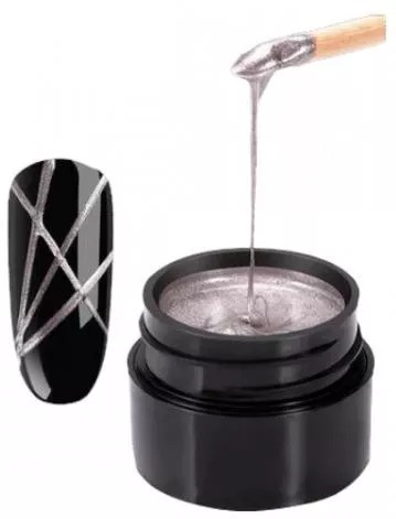 Gel Νυχιών Spider Μεταλλικό Ασημί