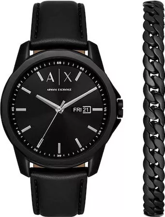 Ανδρικό Ρολόι Armani Exchange Banks με Μεταλλικό Μπρασελέ Μαύρο