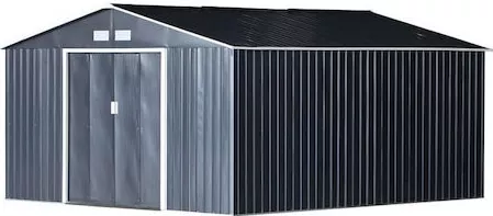 Αποθήκη Κήπου Μεταλλική Γαλβανιζέ Ανθρακί με Διπλή Πόρτα & Αεραγωγό Μ3.4xΠ3.82xΥ2m