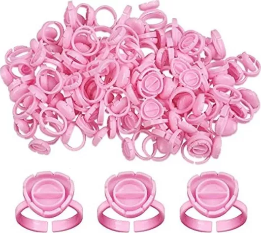 Δαχτυλίδι/ Θήκη για Κόλλα Βλεφαρίδων Σετ 100τμχ