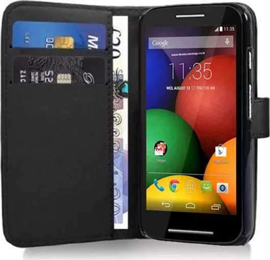 Motorola Book Δερμάτινο Μαύρο Motorola Moto E Dual SIM XT1022