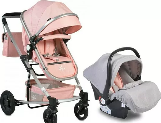 Καρότσι 3 σε 1 Cangaroo Gigi Αναδιπλούμενο από Νεογέννητο Ροζ