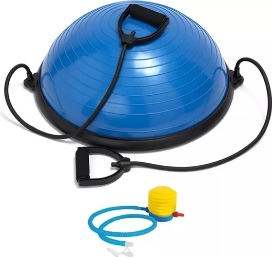 Μπάλα Ισορροπίας 25566-69 με Λάστιχα & Τρόμπα 60x25cm Μπλε