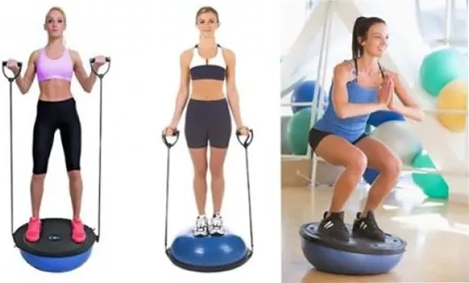 Μπάλα Ισορροπίας 25566-69 με Λάστιχα & Τρόμπα 60x25cm Μπλε