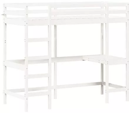 Παιδικό Κρεβάτι vidaXL Μονό/Υπερυψωμένο με Γραφείο 80x200cm Ξύλινο Λευκό