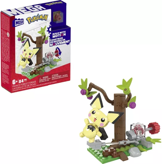 Τουβλάκια Mattel Mega Pokemon Adventure Builder: Pichus Forest Forage για 6+ Ετών Σετ 84τμχ