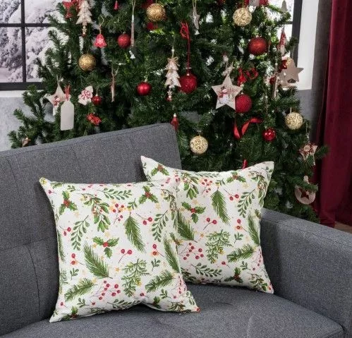 Χριστουγεννιάτικη Διακοσμητική Μαξιλαροθήκη Teoran Τετράγωνη 45x45cm Πολύχρωμο