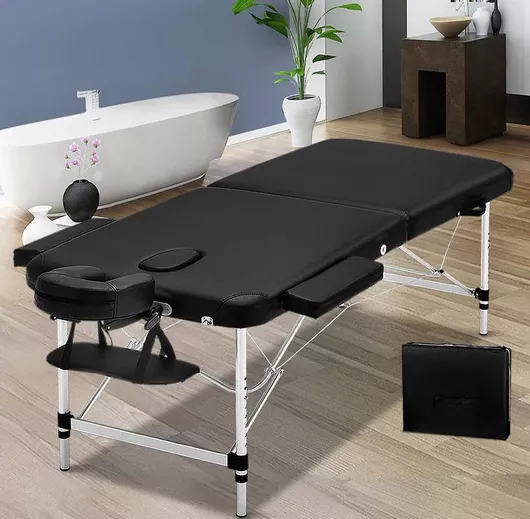 Κρεβάτι Μασάζ & Φυσικοθεραπείας VSL Sports Φορητό από Αλουμίνιο 185x60cm Μαύρο