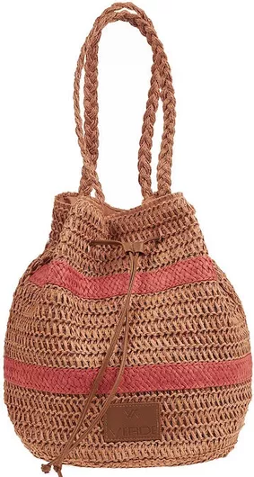 Τσάντα Θαλάσσης Verde 14-0196 Ψάθινη Γυναικεία Πορτοκαλί