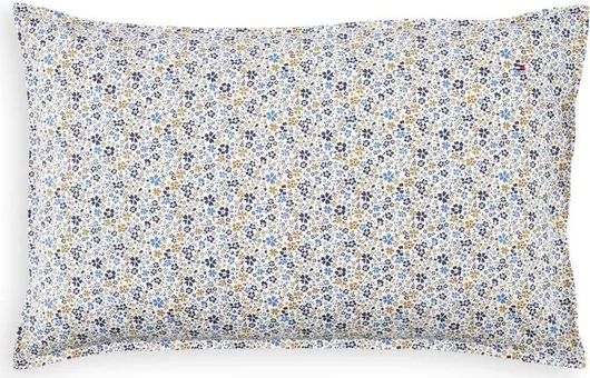 Μαξιλαροθήκη Tommy Hilfiger 9505920 από Περκάλι 50x80cm Μπεζ/Μπλε