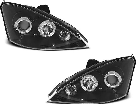 Φανάρια Αυτοκινήτου Μπροστινά Angel Eyes για Ford Focus 01-04 Σετ 2τμχ Μαύρο
