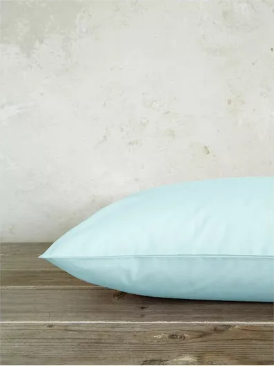 Μαξιλαροθήκη Nima Βαμβακερή με Φάσα 72x52cm Σετ 2τμχ Μονόχρωμo Τιρκουάζ