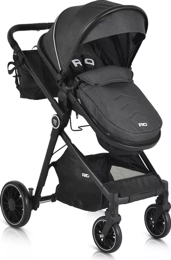 Καρότσι 2 σε 1 Moni Rio Αναδιπλούμενο από Νεογέννητο Μαύρο