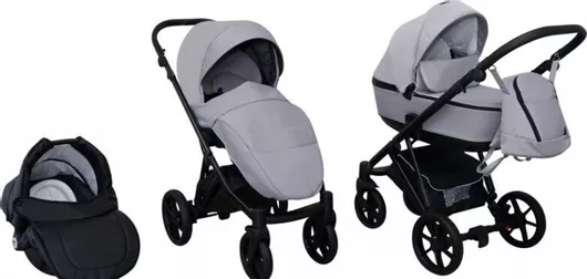 Καρότσι 3 σε 1 Mikrus Tokyo Αναδιπλούμενο από Νεογέννητο Plush Grey