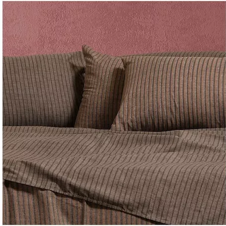 Σετ Μαξιλαροθήκες Melinen Blaze Βαμβακερή Ριγέ 2τμχ 50x70cm Καφέ