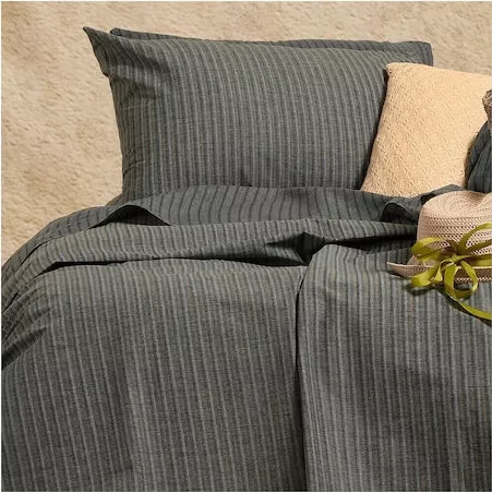 Σετ Μαξιλαροθήκες Melinen Blaze Βαμβακερή Ριγέ 2τμχ 50x70cm Πετρόλ