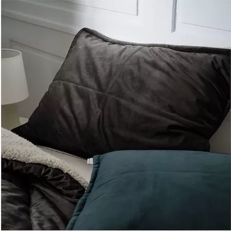 Μαξιλαροθήκη Gofis Home Teddy Πολυεστέρας 70x50cm Μονόχρωμη Γκρι