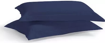 Σετ Μαξιλαροθήκες Aslanis Home Plain Βαμβακοσατέν 2τμχ 50x70cm Navy Blue
