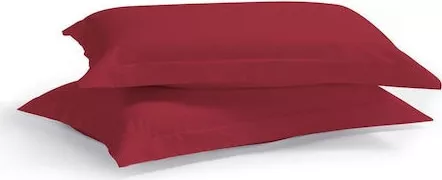 Σετ Μαξιλαροθήκες Aslanis Home Plain Βαμβακοσατέν 2τμχ 50x70cm Μπορντό