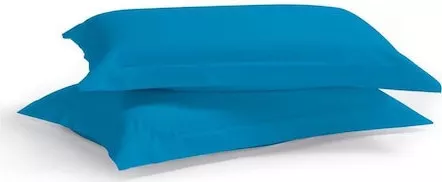 Σετ Μαξιλαροθήκες Aslanis Home Plain Βαμβακοσατέν 2τμχ 50x70cm Τιρκουάζ