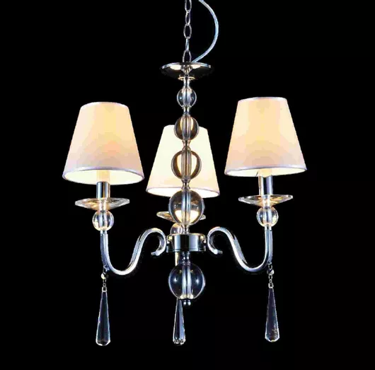 Κρεμαστό Φωτιστικό Οροφής Aca AD90043D Κλασικό Τρίφωτο με Καπέλο Ασημί