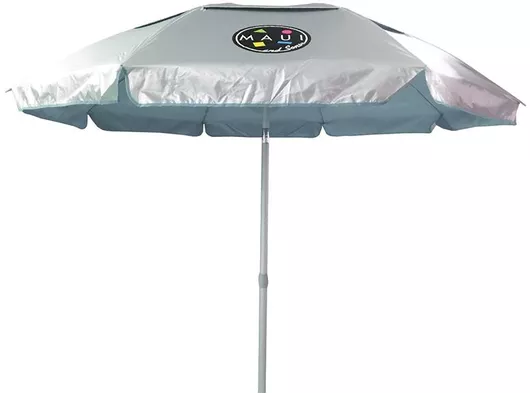 Ομπρέλα Θαλάσσης Maui & Sons Αντιανεμική Σπαστή με Προστασία UPF50+ 1.9m Ασημί/Clear Sky