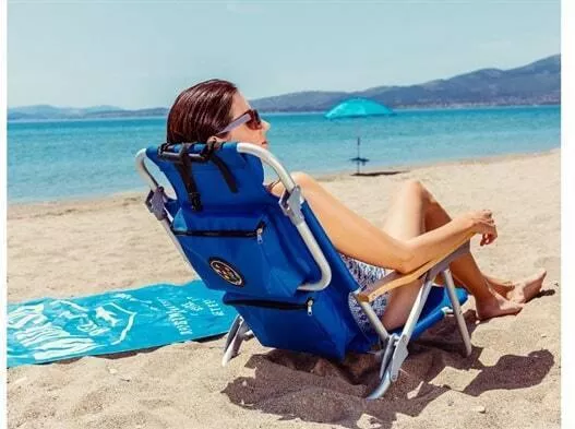 Καρεκλάκι Παραλίας Maui & Sons 5 Θέσεων με Σκελετό Αλουμινίου 60x61x74.5cm Navy Blue