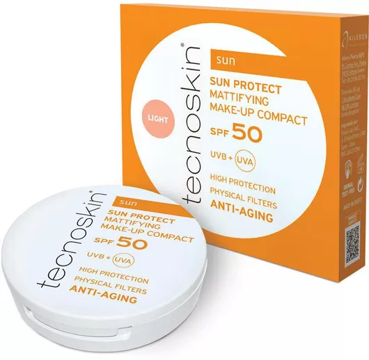 Αντηλιακό Προσώπου Tecnoskin Sun Protect Αδιάβροχη Πούδρα SPF50 με Χρώμα Light 10gr