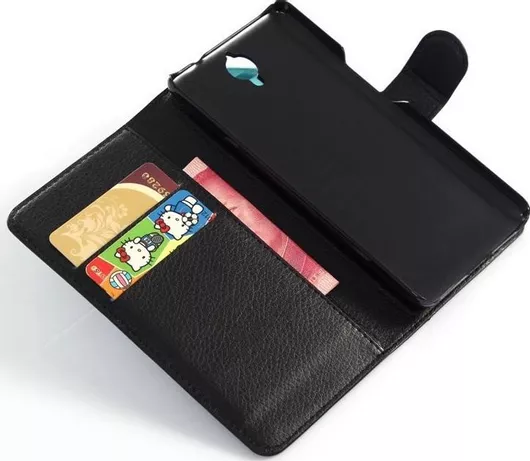 Δερμάτινη Stand Θήκη/Πορτοφόλι για Alcatel One Touch Idol X Plus 6043DΜαύρο OEM