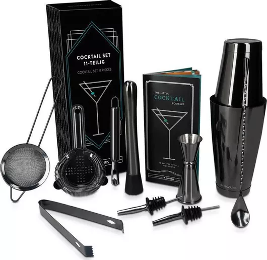 Αξεσουάρ για Κοκτέιλ Navaris 49860.11.01 Inox Σετ 11τμχ Μαύρο