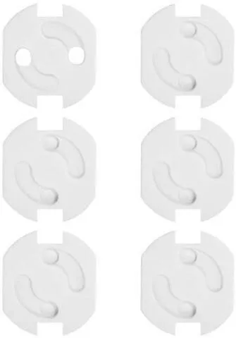 Bocioland Προστατευτικά Καλύμματα για Πρίζες με Αυτοκόλλητο από Πλαστικό Λευκό 6τμχ