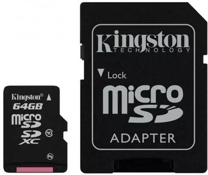 Kingston microSDXC 64GB Class 10 U1 High Speed με αντάπτορα