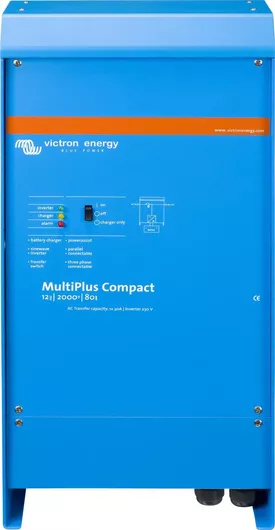 Inverter Καθαρού Ημιτόνου Victron Energy MultiPlus Compact C 12/2000/80 12V Μονοφασικό