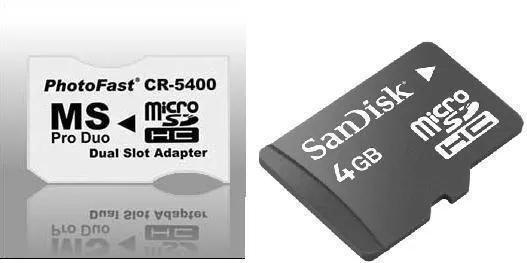 PhotoFast microSDHC 4GB + CR-5400 MS Pro Duo Adapter