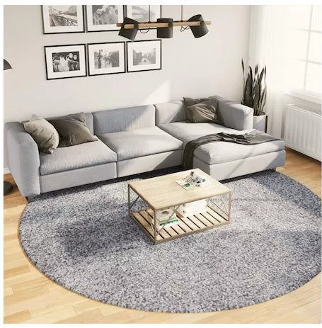 Χαλί Σαλονιού vidaXL 375337 Shaggy Στρογγυλό 280cm Μπλε