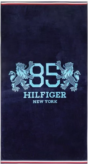Πετσέτα Θαλάσσης Tommy Hilfiger King Βελουτέ 90x170cm Navy