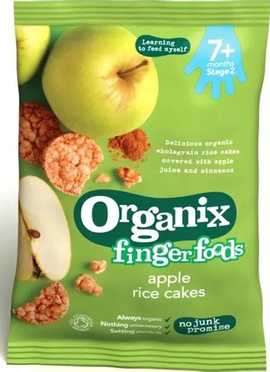 Rice Cakes Organix Fingerfoods με Γεύση Μήλο Χωρίς Ζάχαρη 50gr για 7+ Μηνών