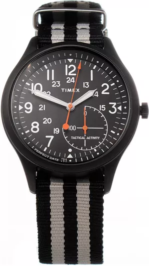 Ανδρικό Ρολόι Timex Αναλογικό με Λουράκι από Ύφασμα Μαύρο